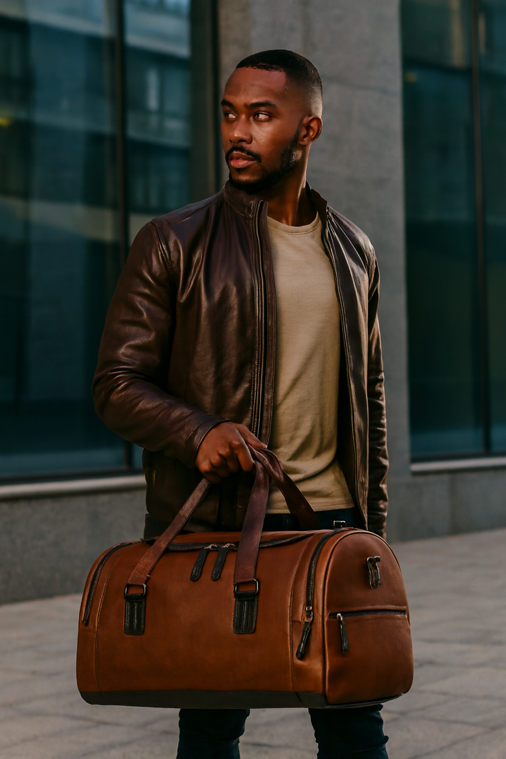 Urban Explorer Leather Duffel – Rugged Brown Finish - Gallery 1
