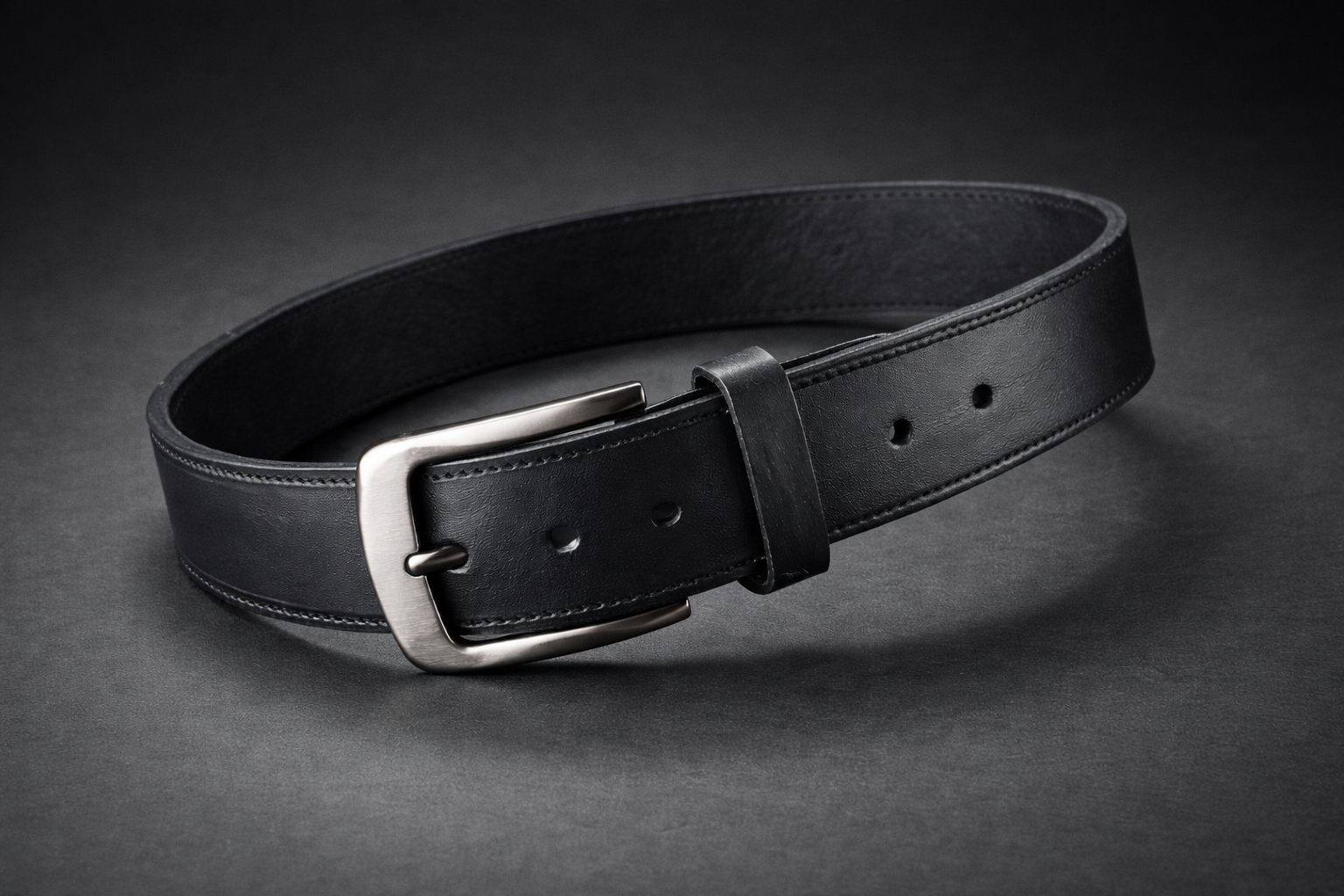 Premium Brown Embossed Leather Belt – Silver Buckle